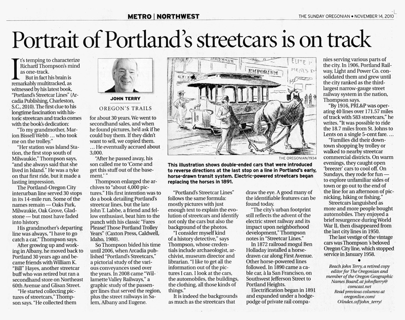 Portrait of Portland's
        streetcars is on track